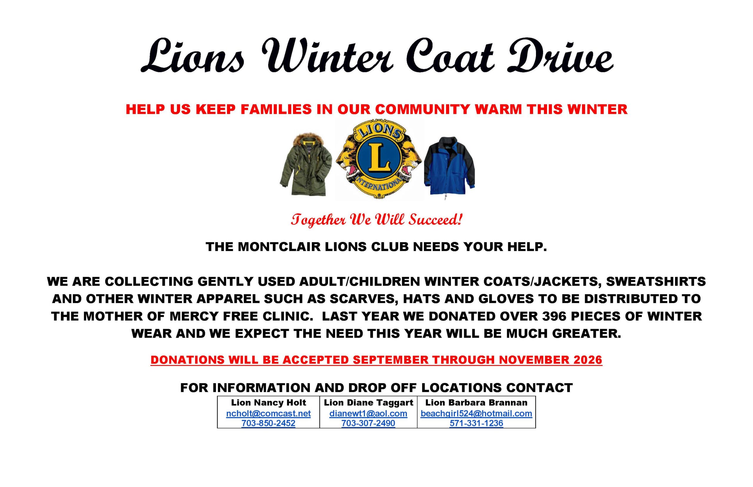 WINTER COAT DRIVE 2026 flyer